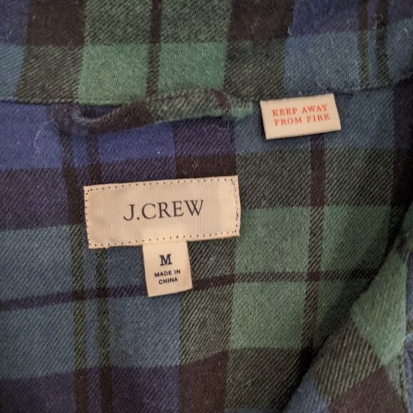 J Crew Flannel Pajamas Black Watch Tartan Navy/Green Men's Size M 100% Cotton - Picture 8 of 16